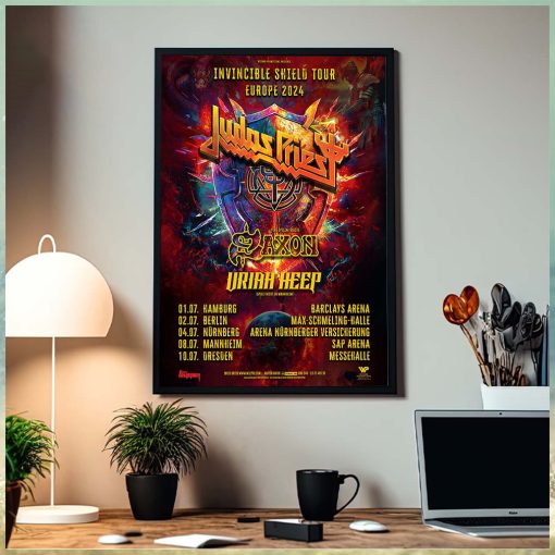 Judas Priest Invincible Shield Tour Europe 2024 Home Decor Poster Canvas