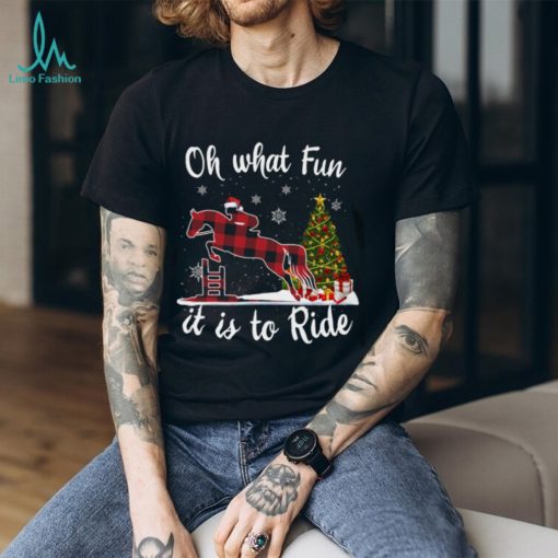 Jumping Eventing Christmas   Oh What Fun It Is To Ride Classic T Shirt