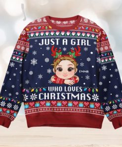 Just A Girl, Boy Who Loves Christmas   Personalized Ugly Sweater