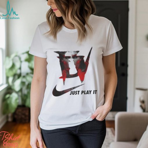 Just play ir horror Nike logo shirt