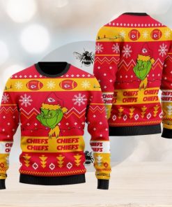 Kansas City Chiefs American NFL Football Team Logo Cute Grinch Ugly Christmas Sweater