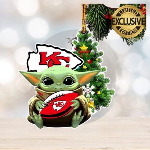Kansas City Chiefs Baby Yoda NFL Christmas Tree Decorations Ornament