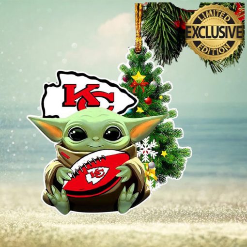 Kansas City Chiefs Baby Yoda NFL Christmas Tree Decorations Ornament