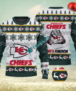 Kansas City Chiefs Fans Logo Snowflake Pattern Green Ugly Christmas Sweater