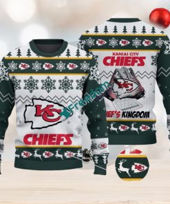 Kansas City Chiefs Fans Logo Snowflake Pattern Green Ugly Christmas Sweater