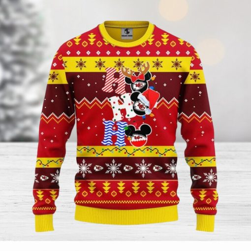 Kansas City Chiefs HoHoHo Mickey Christmas Ugly Sweater Sport Christmas Gift Ideas