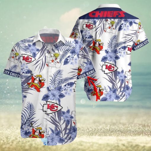 Kansas City Chiefs Logo History Nfl Aloha Tropical Hawaiian Shirt