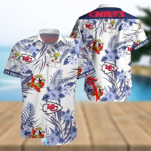 Kansas City Chiefs Logo History Nfl Aloha Tropical Hawaiian Shirt