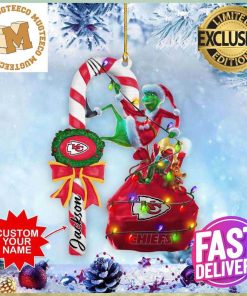 Kansas City Chiefs NFL Grinch Candy Cane Personalized Xmas Gifts Christmas Tree Decorations Ornament_78228050 1