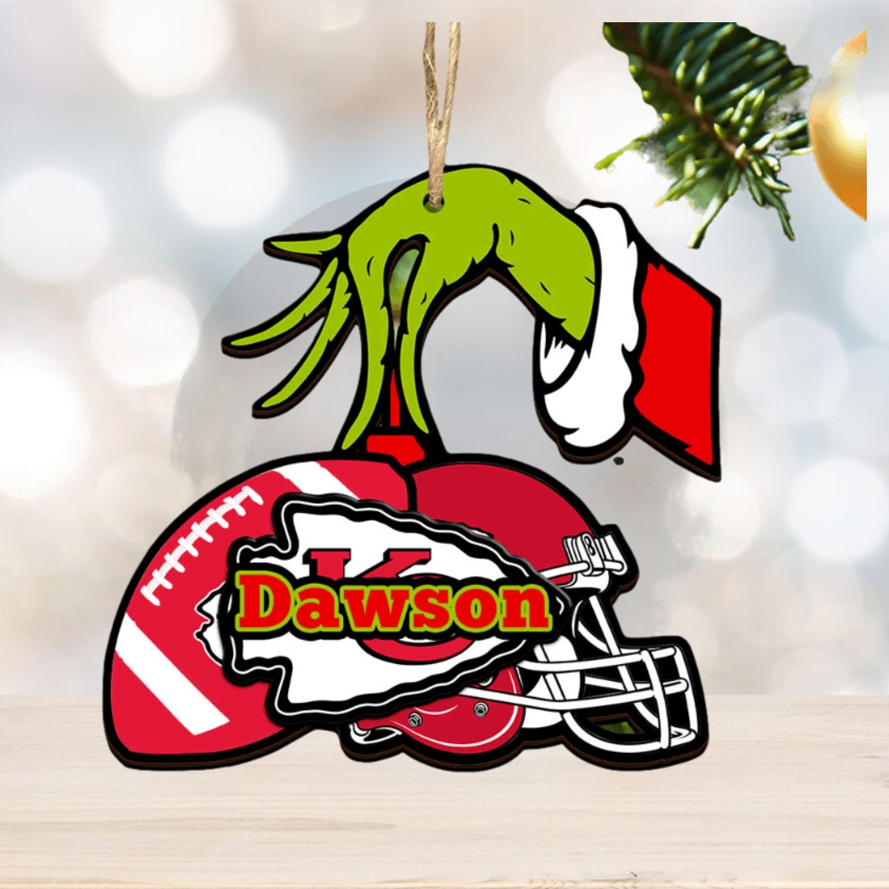Kansas City Chiefs NFL Grinch Personalized Ornament SP121023112ID03 Kansas City Chiefs NFL Grinch Personalized Ornament SP121023112ID03