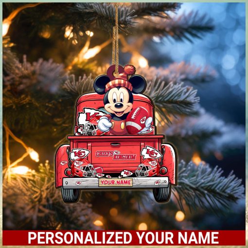 Kansas City Chiefs NFL Mickey Ornament Personalized Your Name SP12102346ID05