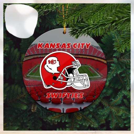 Kansas City Swifties Helmet 2023 Holiday Xmas Gifts For Fan Ceramic Christmas Decorations Ornament