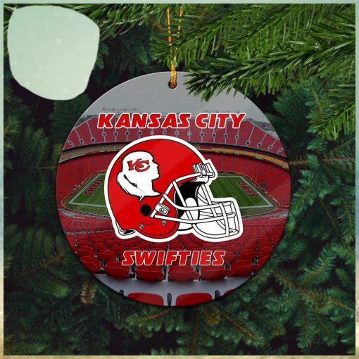 Kansas City Swifties Helmet 2023 Holiday Xmas Gifts For Fan Ceramic Christmas Decorations Ornament