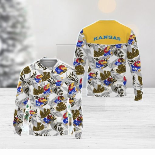 Kansas Jayhawks Champions Sports Hawaiian Tropical Patterns Shirt Ugly Christmas Sweater