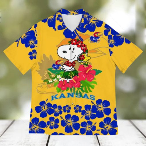 Kansas Jayhawks Champions Sports Hibiscus Patterns Hawaiian Shirt