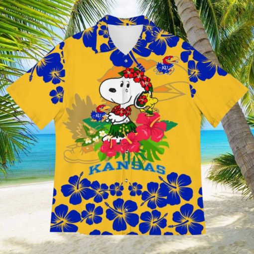 Kansas Jayhawks Champions Sports Hibiscus Patterns Hawaiian Shirt