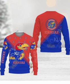 Kansas Jayhawks Cross Style Knitted Xmas Sweater