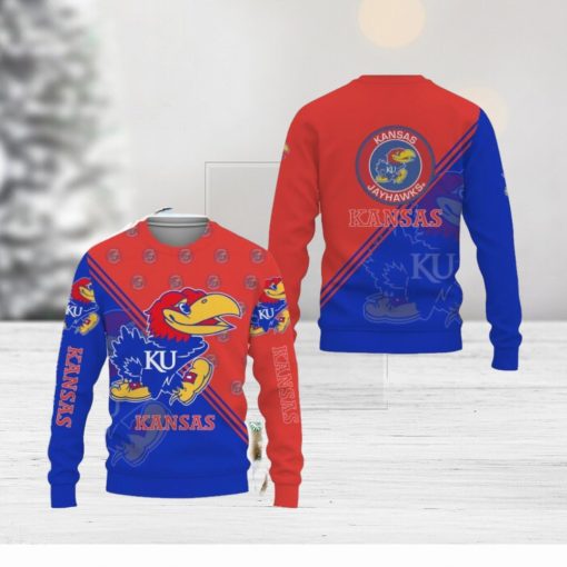 Kansas Jayhawks Cross Style Knitted Xmas Sweater