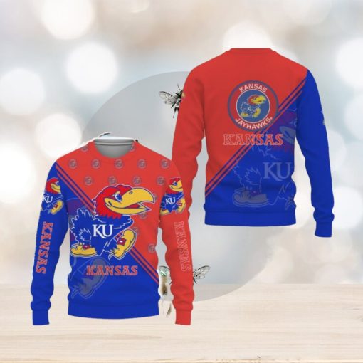 Kansas Jayhawks Cross Style Knitted Xmas Sweater