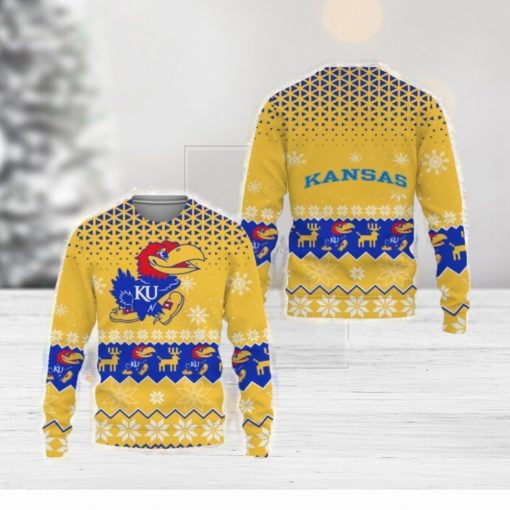 Kansas Jayhawks Sports Football Merry Christmas 3D Sweater For Fans Gifts Unisex