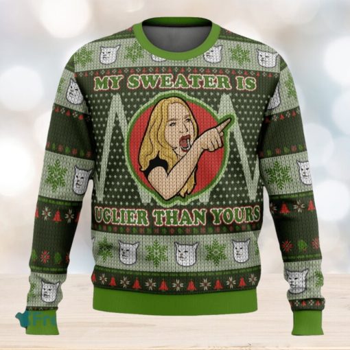 Karen Yelling At Grumpy Cat Meme Ugly Christmas Sweaters 3D Super Hot