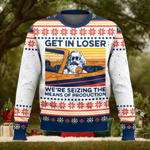 Karl Marx Get In Loser Ugly Christmas Sweater