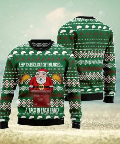 Keep Your Holiday Diet Balanced With Tacos Christmas Gift Ugly Christmas Sweater Xmas Holiday