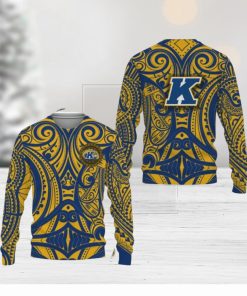 Kent State Golden Flashes Polynesian Tattoo Mix Team Knitted Christmas Sweater All Over Print