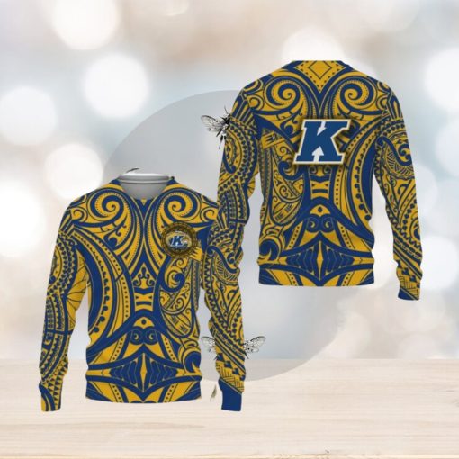 Kent State Golden Flashes Polynesian Tattoo Mix Team Knitted Christmas Sweater All Over Print