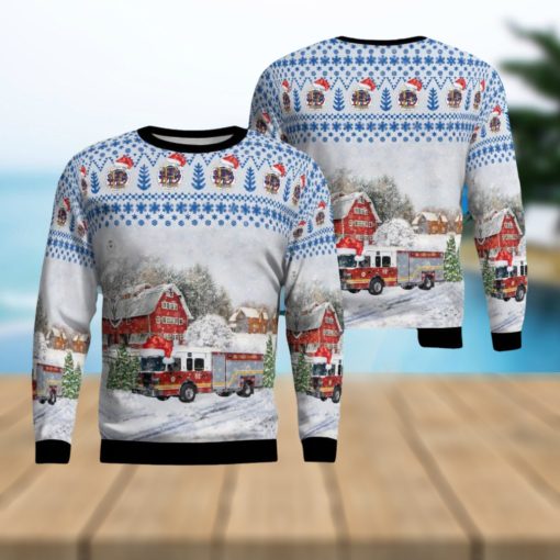 Kentucky, Elizabethtown Fire Department Engine 2034 Christmas AOP 3D Ugly Christmas Sweater