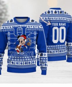 Kentucky Wildcats Mickey Player Custom Name And Number Ugly Christmas Sweater