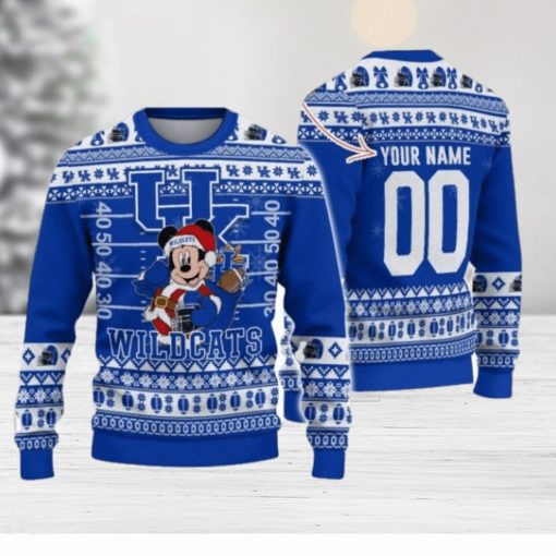 Kentucky Wildcats Mickey Player Custom Name And Number Ugly Christmas Sweater