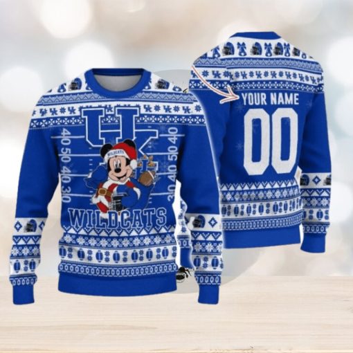 Kentucky Wildcats Mickey Player Custom Name And Number Ugly Christmas Sweater