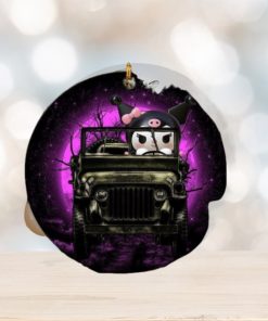 Kuromi Anime Funny Driving Jeep Moonlight Christmas Decorations Ornament