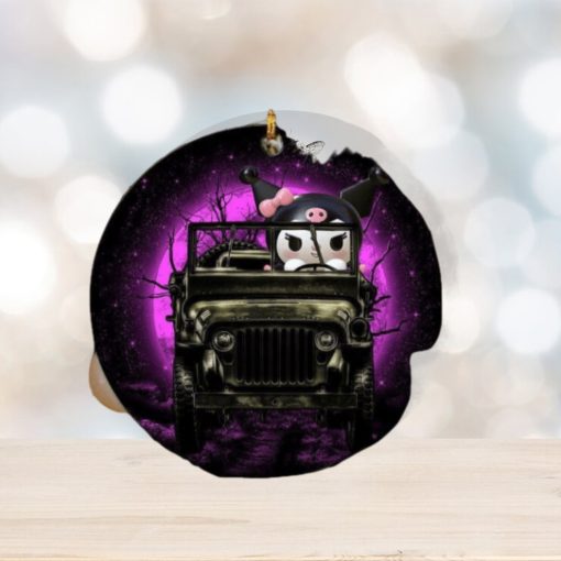 Kuromi Anime Funny Driving Jeep Moonlight Christmas Decorations Ornament