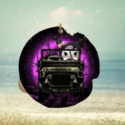 Kuromi Anime Funny Driving Jeep Moonlight Christmas Decorations Ornament