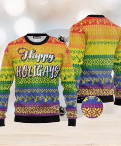 LGBT Gay Pride Happy Holigays Ugly Christmas 3D Sweater Gift For Men And Women