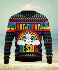 LGBT Not Today Jesus Christmas Unisex Ugly Sweater