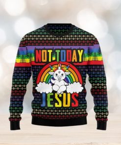 LGBT Not Today Jesus Christmas Unisex Ugly Sweater