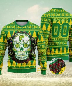 LIGA MX Club Leon Special Sugar Skull Christmas Ugly Sweater Custom Number & Name