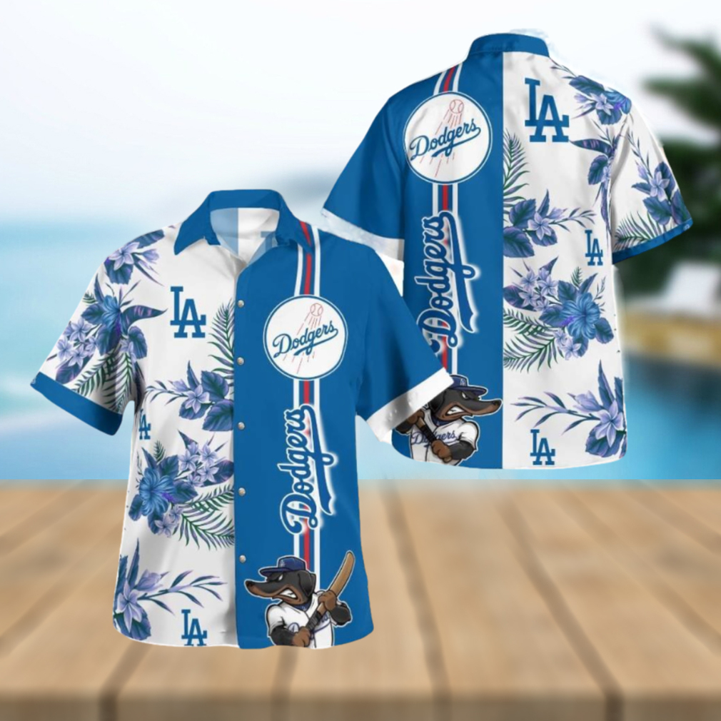 Los Angeles Dodgers Logo Hawaiian Shirt Men Dodgers Baseball Apparel  Monochrome Pattern Vacation - Best Seller Shirts Design In Usa