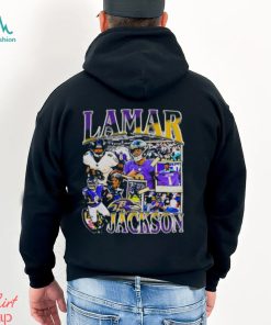 Baltimore Ravens Lamar Jackson Retro NFL Jersey T-Shirt Ash / 4XL