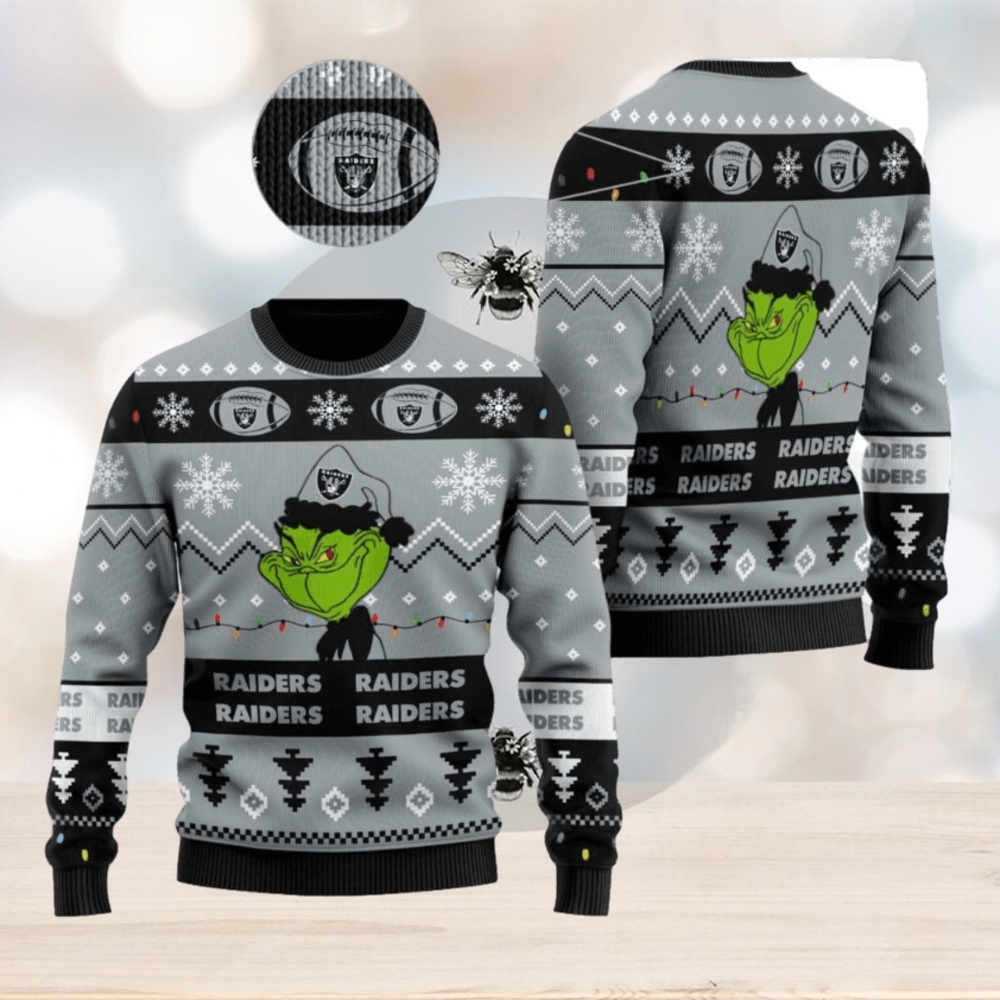 Las Vegas Raiders Football Team Logo Custom Name Personalized Raiders Ugly  Christmas Sweater - T-shirts Low Price