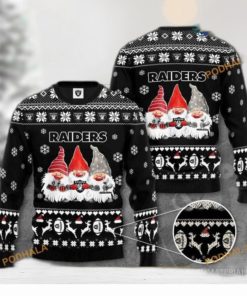 Las Vegas Raiders Gnome Noel Christmas All Over Print Ugly Holiday Sweater