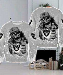 Las Vegas Raiders Halloween Skull Edition Unisex Chime Halloween Ugly Sweater For Men And Women Gift Christmas