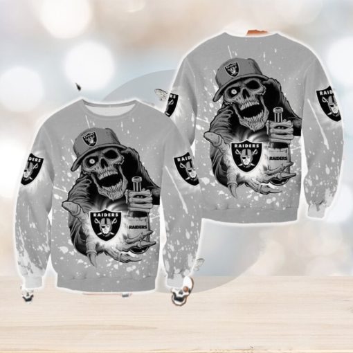 Las Vegas Raiders Halloween Skull Edition Unisex Chime Halloween Ugly Sweater For Men And Women Gift Christmas