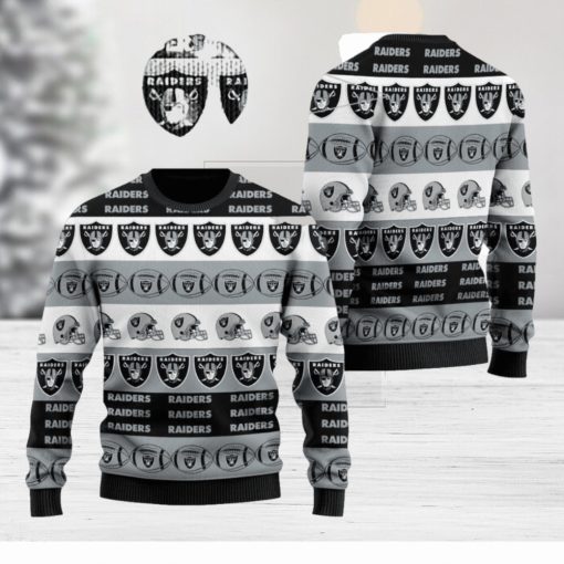 Las Vegas Raiders NFL American Football Team Logo Helmet Symbols Ugly Christmas Sweater