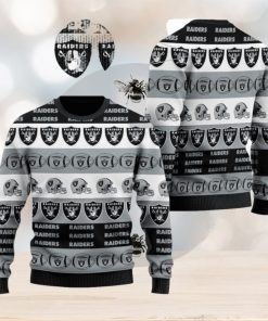 Las Vegas Raiders NFL American Football Team Logo Helmet Symbols Ugly Christmas Sweater