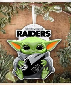 Las Vegas Raiders NFL Baby Yoda Star Wars Christmas  Ornament