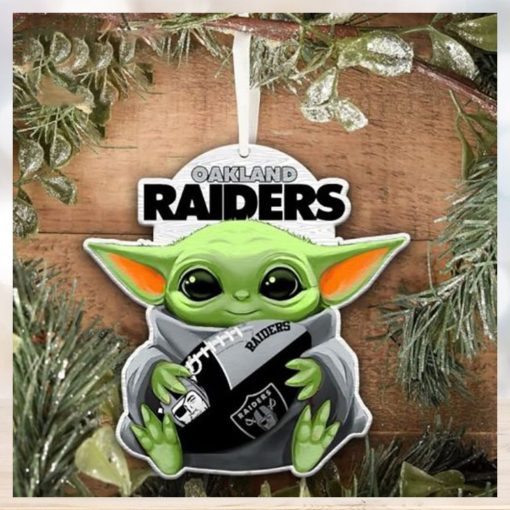 Las Vegas Raiders NFL Baby Yoda Star Wars Christmas  Ornament